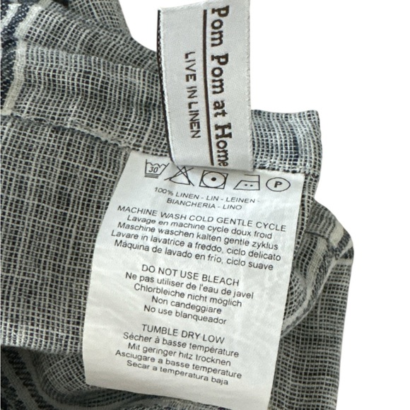 NWT Pom Pom at Home Mendocino 100% Linen Table Napkins Set of 4 Navy & White - Picture 5 of 5